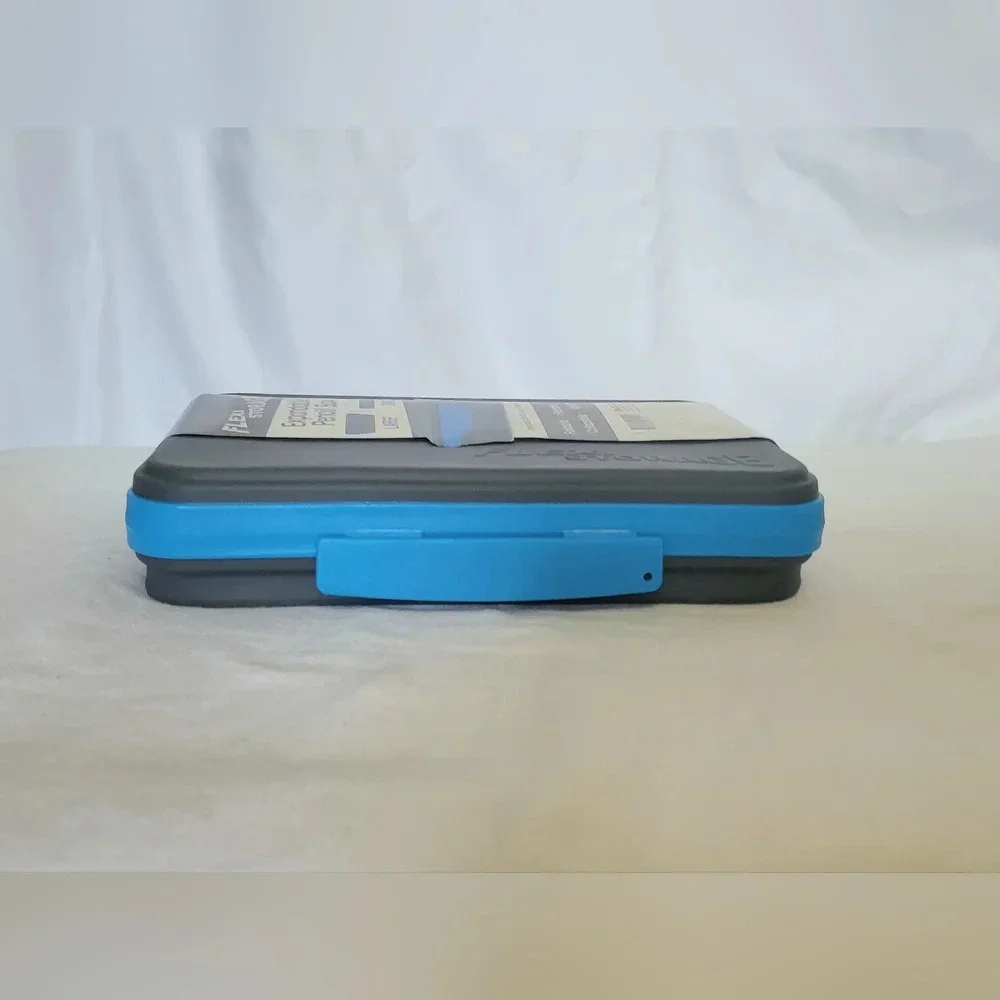 It's Academic Grey Rubber Flexi Storage Box Collapsible Pencil‎ & Supply Case